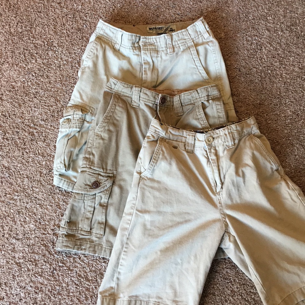 Bundle of boys heavy duty cotton shorts.